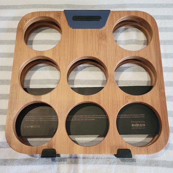NWT Rabbit Bamboo 8 bottle wine rack - Picture 6 of 11